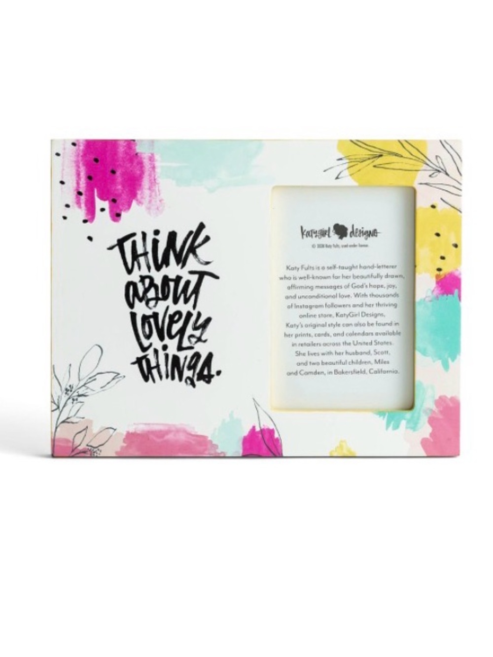 📦 Think About Lovely Things Floral Photo Frame